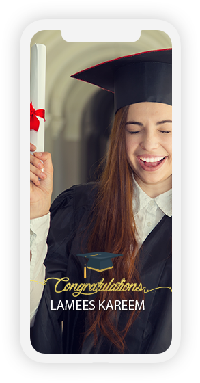 Golden Calligraphy with Graduation Cap